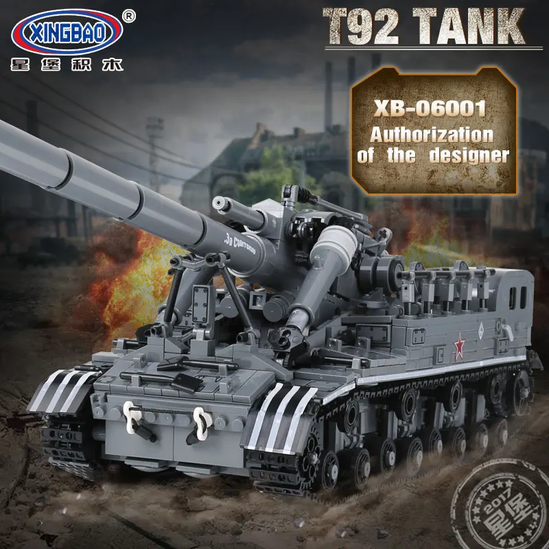 XingBao 06001 1389 шт креативные серии MOC T92 Танк Набор Дети Образование строительные