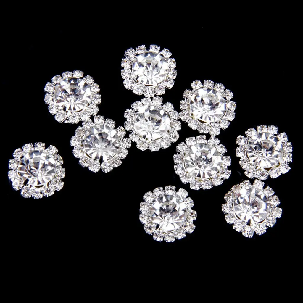 10 шт. прозрачные плоские задние панели диаметром 15 мм|crystal rhinestone button|rhinestone