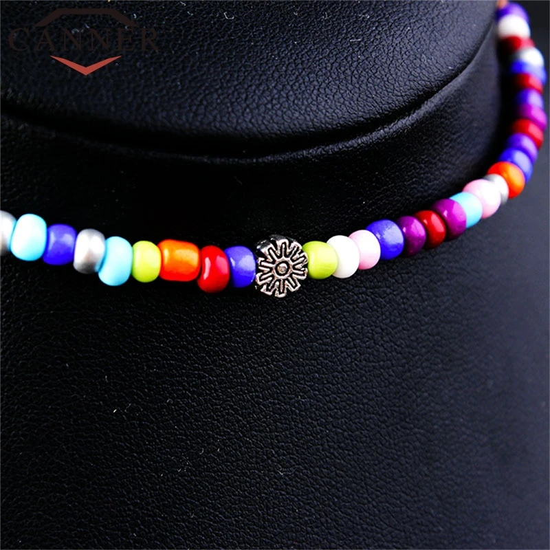CANNER модное богемное ожерелье из бисера красочные бусы колье цветок луна звезда