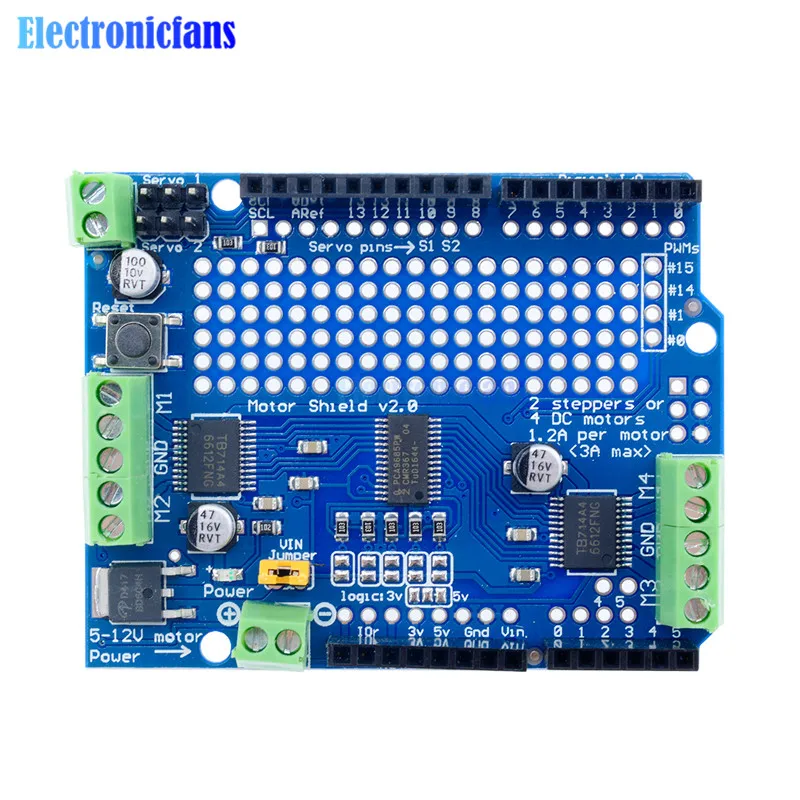 Стандартный шаговый двигатель IIC I2C TB6612 Mosfet PCA9685 PWM сервопривод щит V2 для Arduino Robot Uno