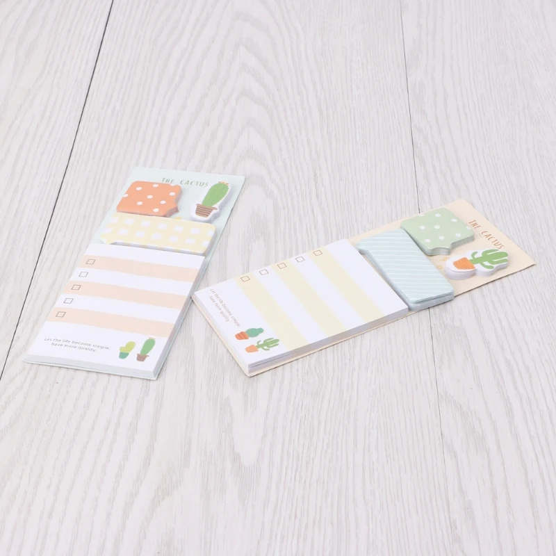 2 шт. милые кактус Липкие заметки канцелярские принадлежности закладки бумага