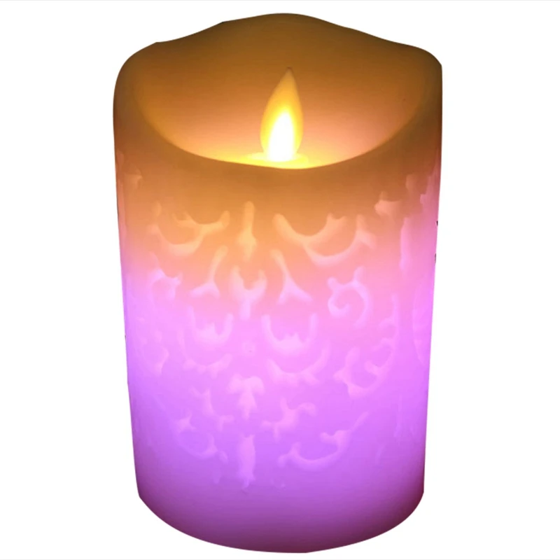 1Pcs Color Change Gradient Led Candles Remote Control Electronic Flameless Breathing Candle Night Lights Wedding Party Decorat |