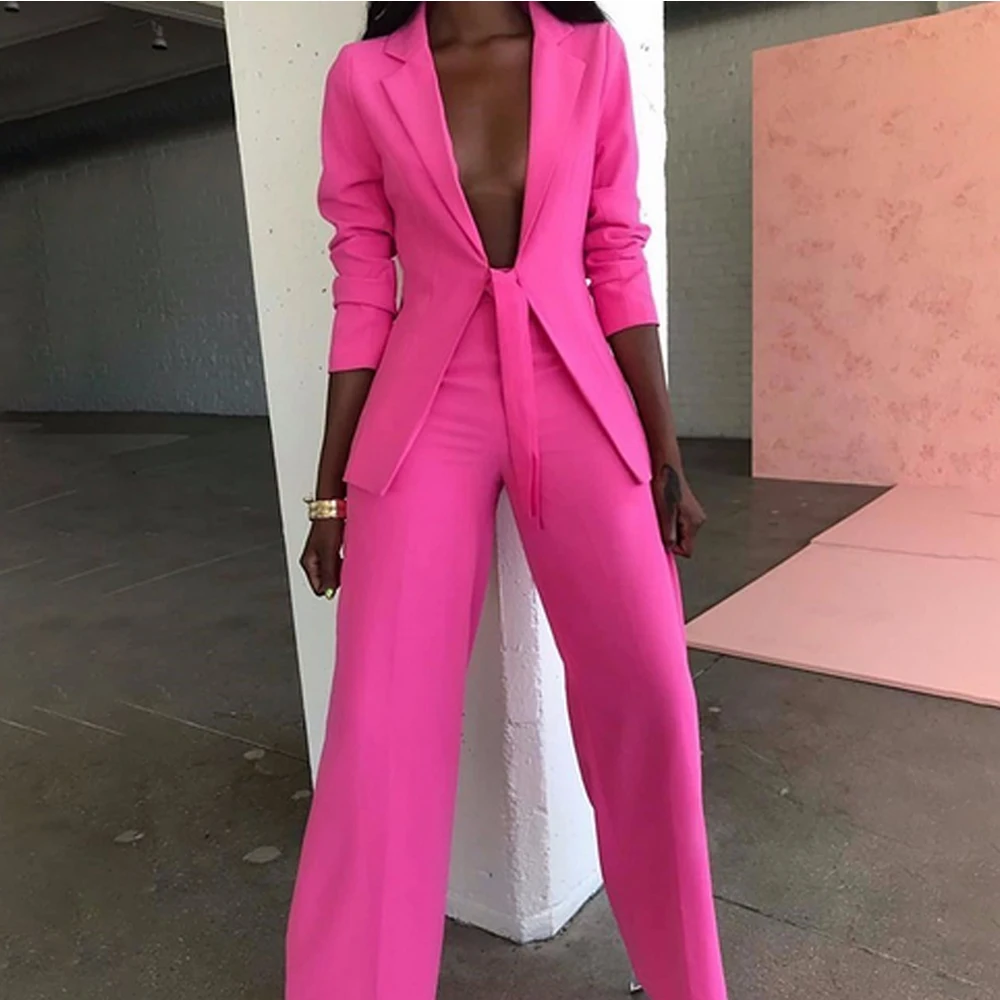 

Missord 2021 Sexy Blazer and Pants Two Pcs Set Bow Ladies Elegant Female Formal Women Suits Jumpsuit FT19445