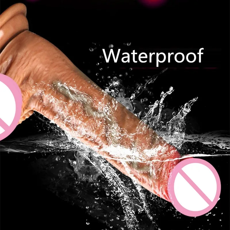 Большой фаллоимитатор с подогревом Электрический вибрирующий вибратор на