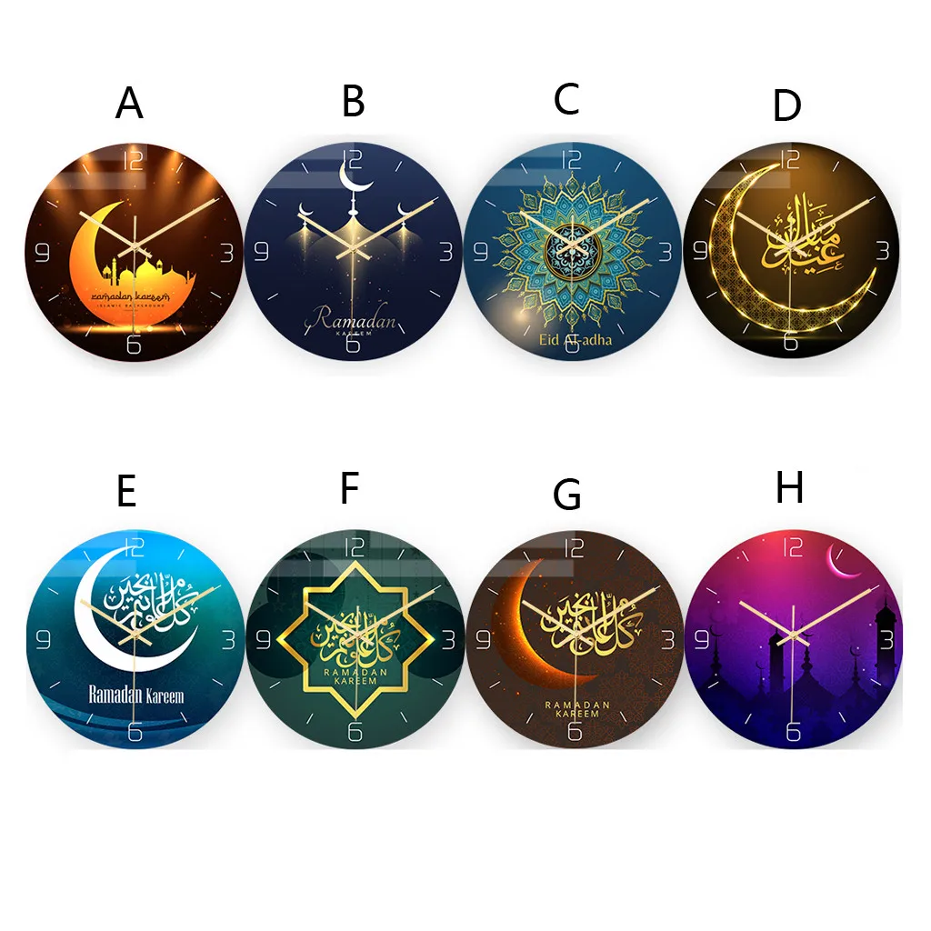 Безрамное 3D стены наклеивающиеся на стену часы Стикеры мусульманский Рамадан