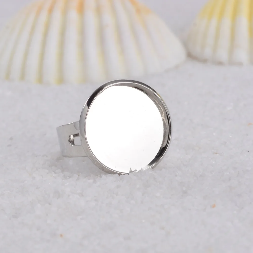 16 мм круглая подкладка посеребренное регулируемое кольцо заготовки основа