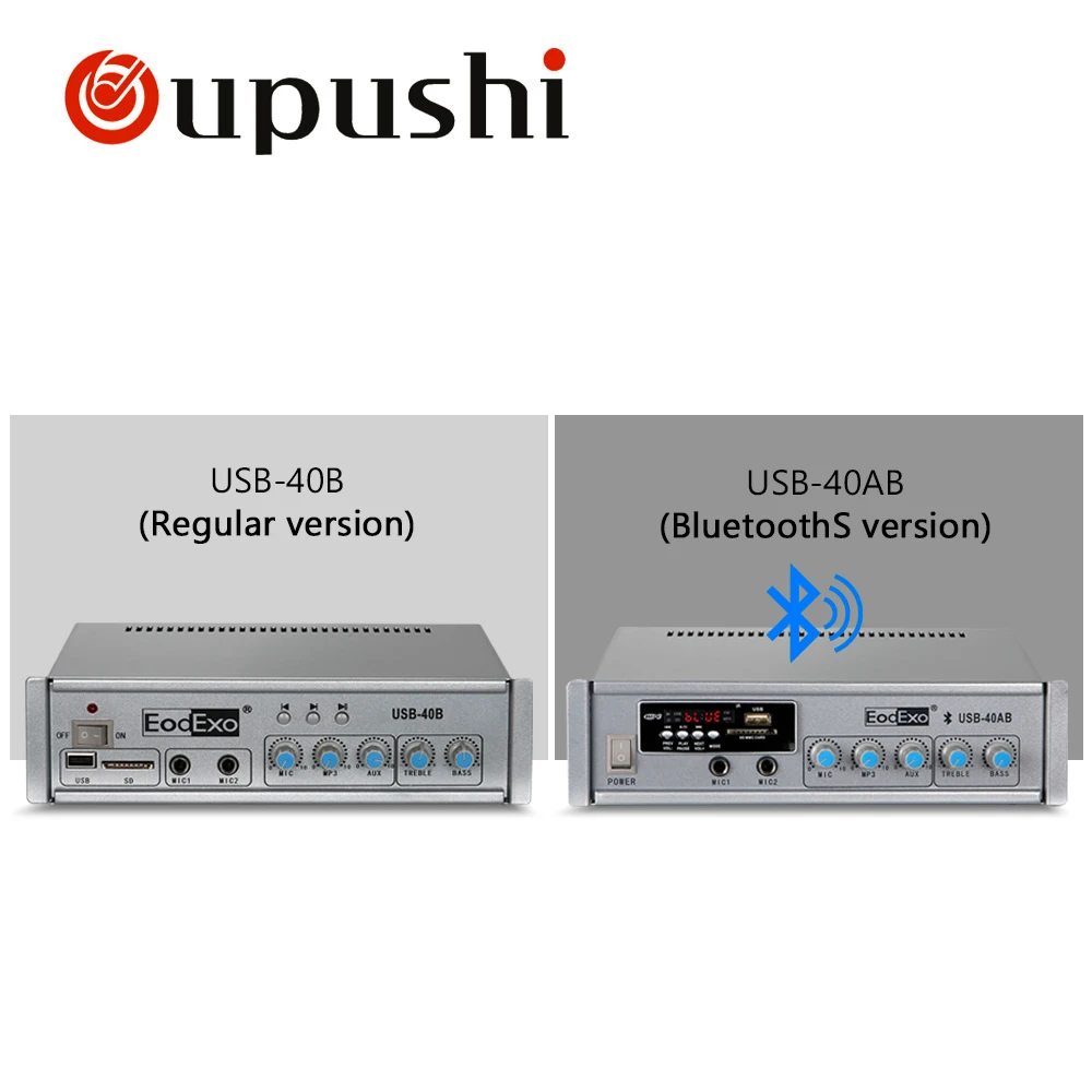 Oupushi 40 Вт Bluetooth мини USB усилитель домашний фон Музыка Цифровой стерео аудио с потолочным динамиком, настенный динамик 70/100 в