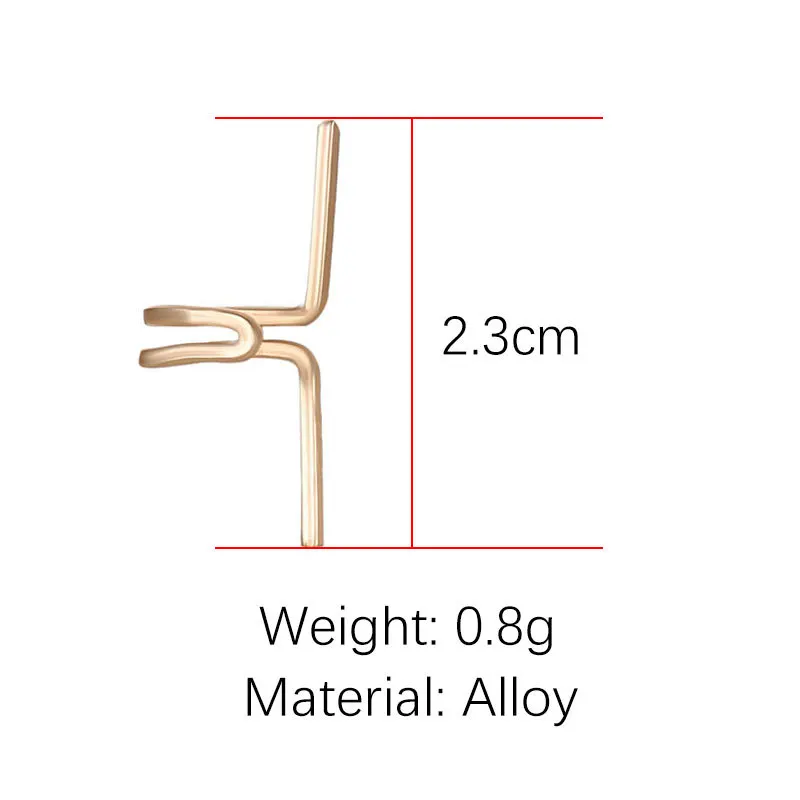 U-образные серьги-клипсы в ретро-стиле невидимые пустотелые украшения для ушей