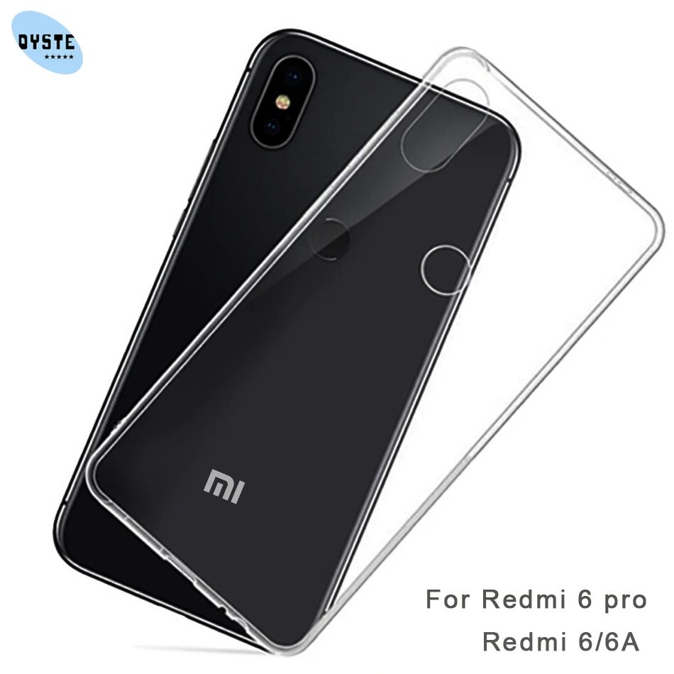 Силиконовый чехол Xaomi redmi 6 pro 6a гелевый Чехол Прозрачная мягкая прозрачная задняя