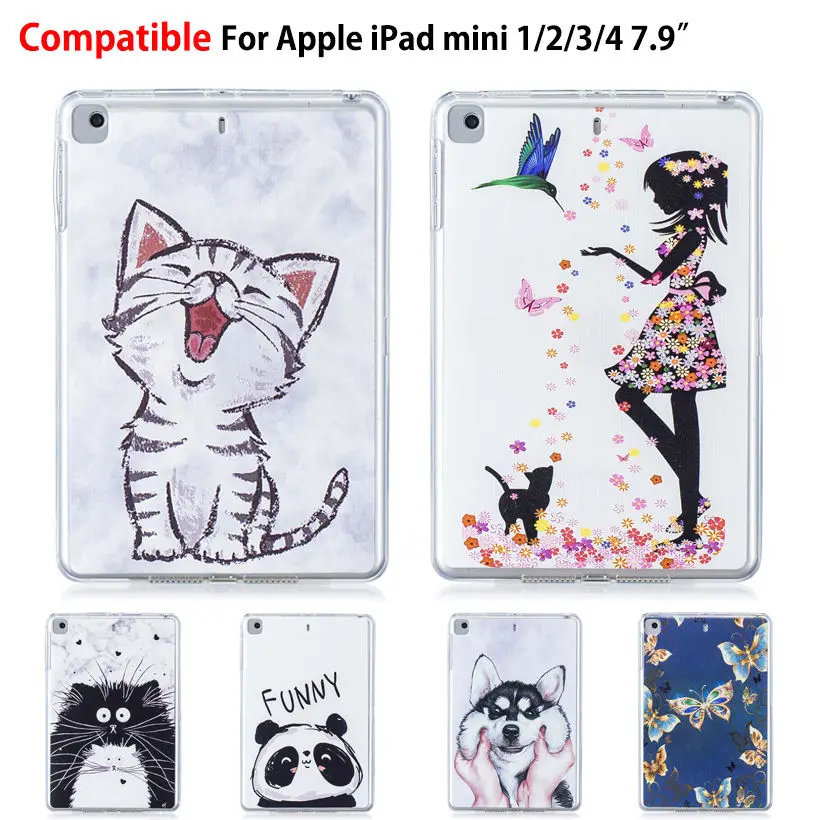 Модный окрашенный Мягкий чехол из ТПУ для Apple Ipad Mini 1 2 3 4 7 9 дюймов Чехол Funda Tablet