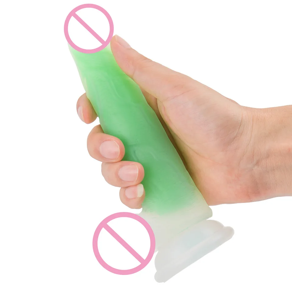 Мягкий силиконовый светящийся большой фаллоимитатор CPWD реалистичный страпон