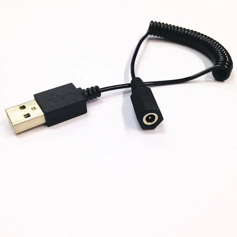 USB A штекер к DC 3 5 мм x 1 35 гнездовой разъем питания спиральная пружина кабель
