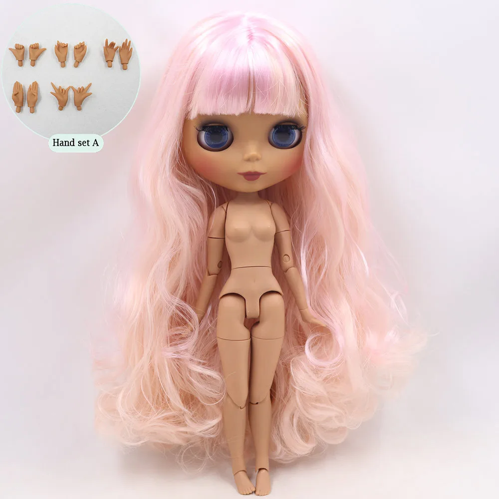 ICY Nude Blyth Кукла № BL1017/2352 розовый смешанные волосы суставы тела черная кожа матовое лицо 1/6 BJD - Цвет: like the picture