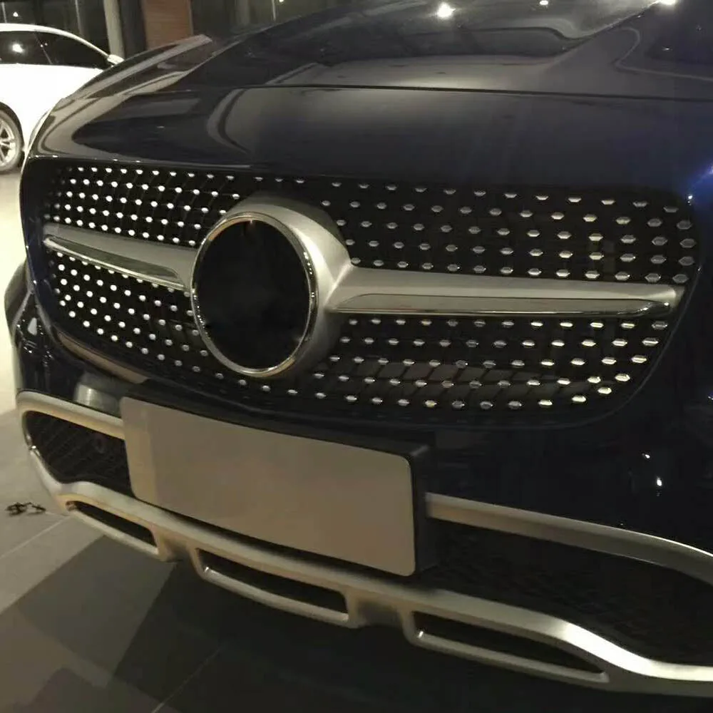 Для нового Mercedes GLA класса X156 подтяжки лица Алмазная решетка черный серебристый