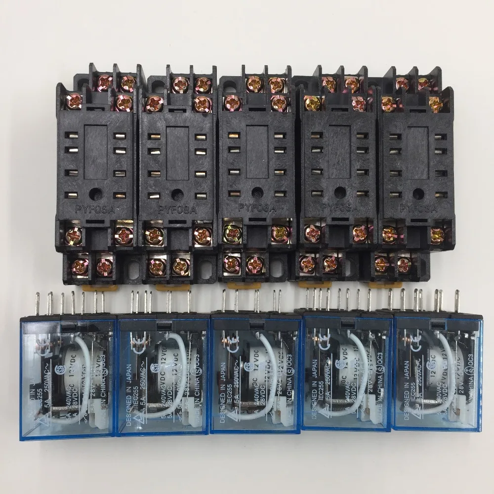 10 шт. реле MY2NJ 24 В постоянного тока маленькое 5A 8PIN катушка DPDT с цоколем|relay 5a|relay