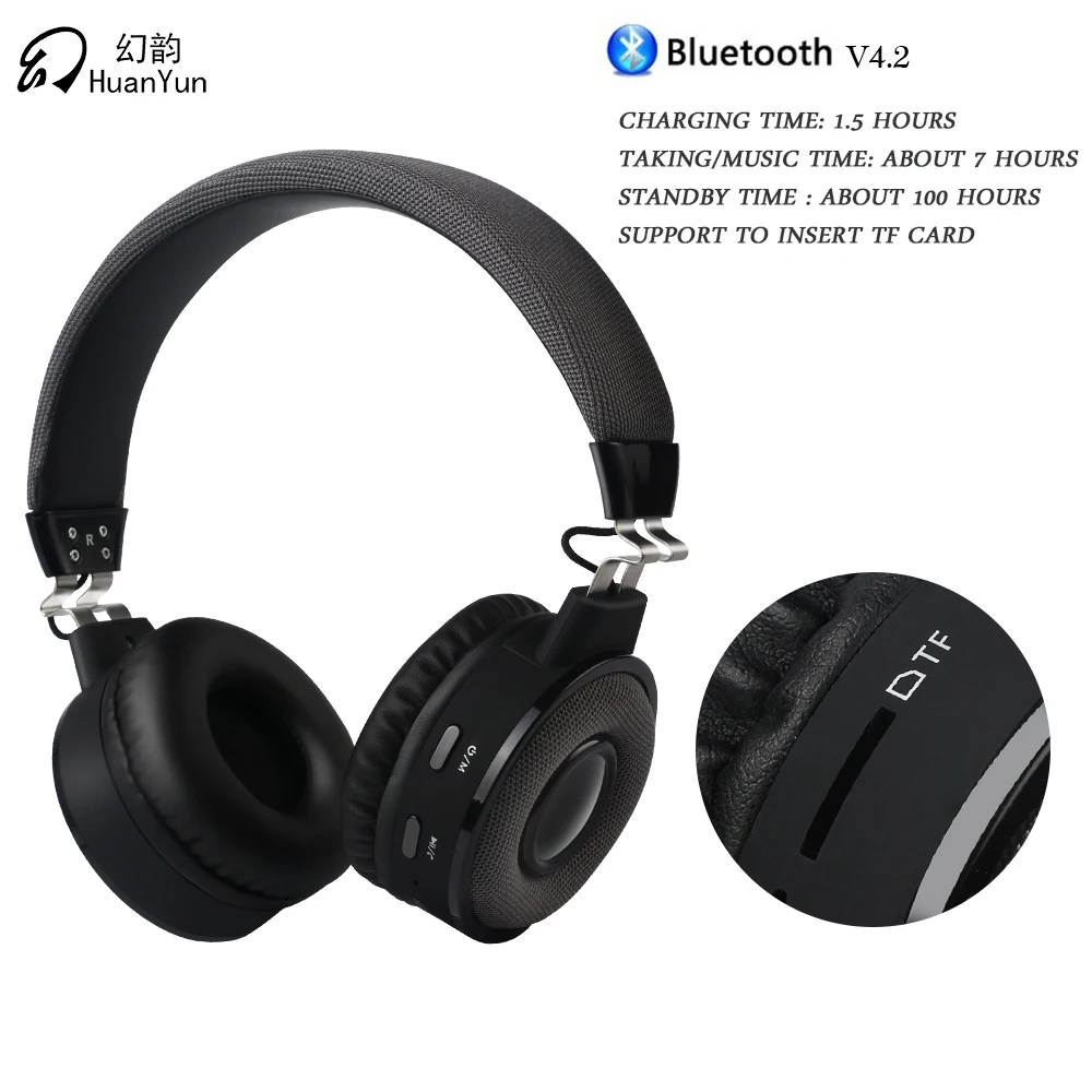 Huanyun Bluetooth наушников Беспроводной стерео Bass Music Спорт гарнитура с микрофоном слот