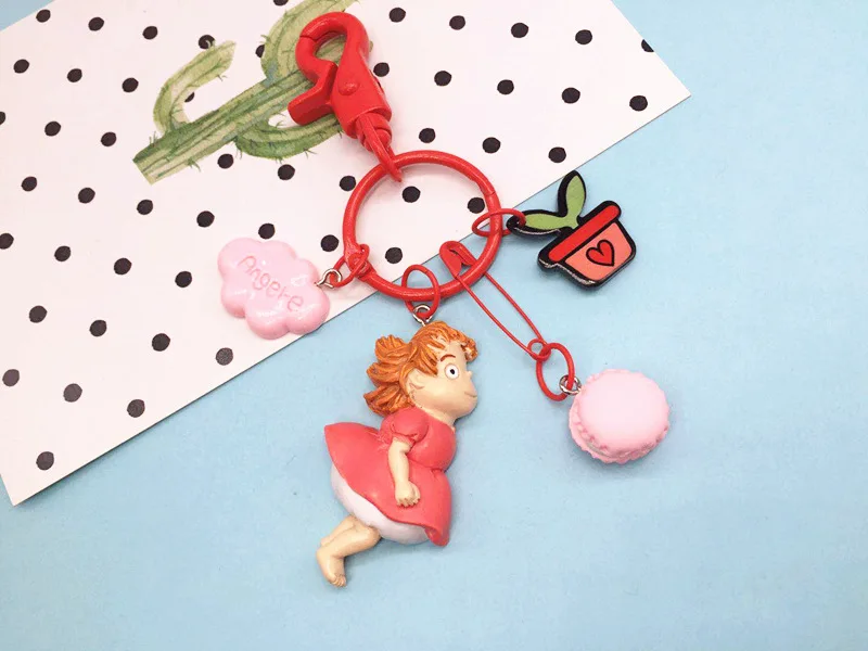 Новый брелок для ключей Ponyo on the Cliff Character Model подходит женских сумок аксессуаров
