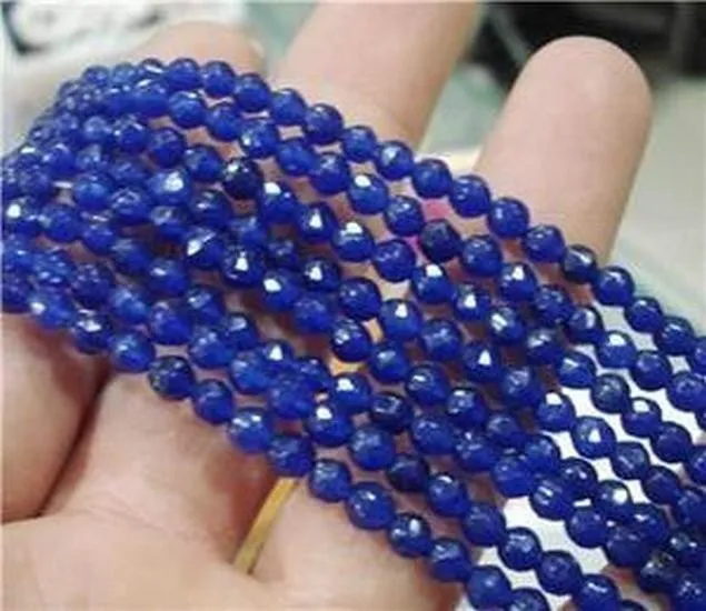 Новое прибытие 4 мм Синий Камень Кристалл граненый круглый свободный бисер DIY