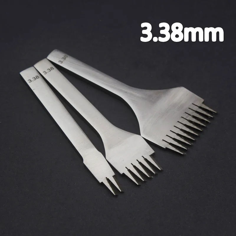 spacing 3.38mm set Junetree 3 шт./лот Leathercraft инструменты 2,7/3/3,38/3,85 мм кожа дыроколы шить Перфоратор Инструмент 2+ 5+ 10 зубчатые инструменты - Цвет: spacing 3.38mm set