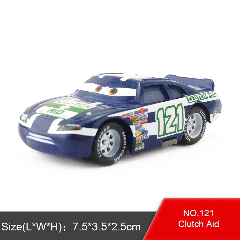 No.121 Clutch Aid Disney Pixar Cars Racers цыпленок Хикс Молния Маккуин король NO.4-NO.123 1:55 металлические литые игрушки модель автомобиля для мальчиков Детский подарок - Цвет: No.121 Clutch Aid