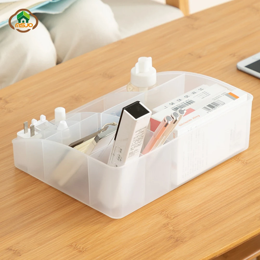Msjo органайзер для макияжа коробка настольного контейнера пластиковая хранения