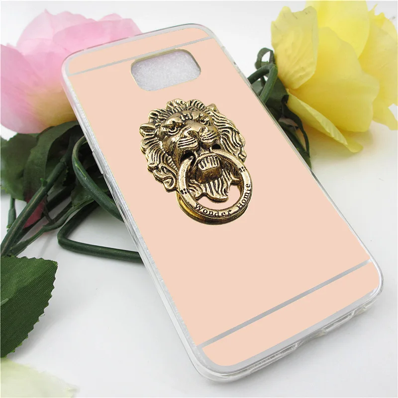 Металлический 3D чехол YRFF с изображением головы льва и кольца на палец для