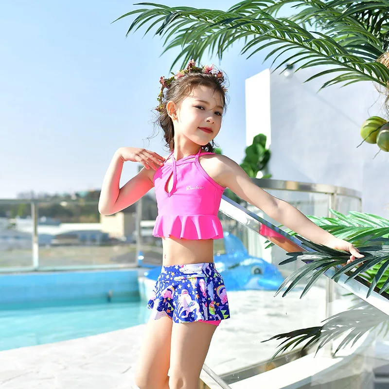 Юбка с героями мультфильмов для маленьких девочек купальник единорогами