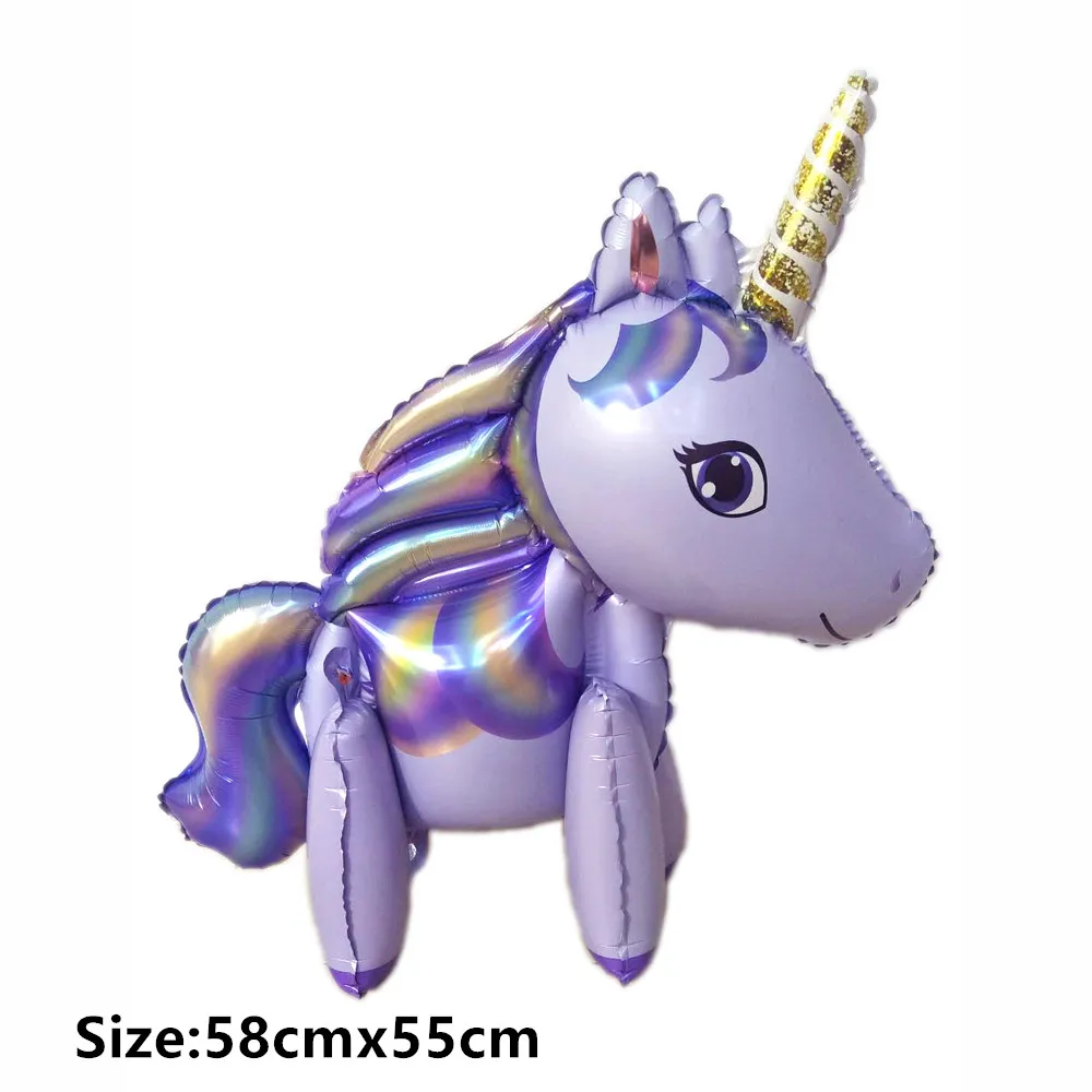 3D Unicornio вечерние украшения животных фольги Воздушные шары Babyshower вечеринка в