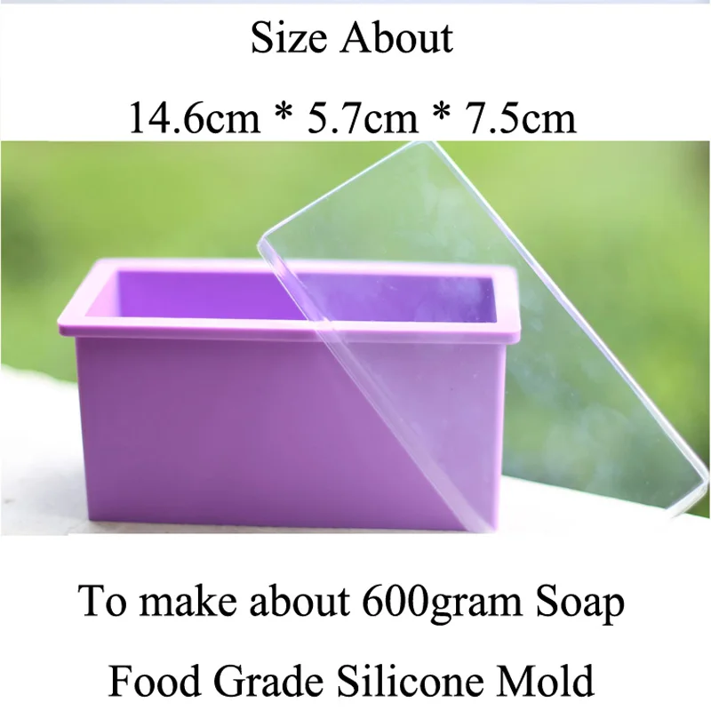 

Rectangle Cold soap mold food grade silicone mold soap making outlet 600g
