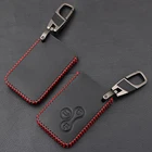 Черный кожаный чехол для смарт-карт с 3 кнопками для Renault Clio Logan Megane 2 3 R.S Koleos Scenic Чехол для карт черный чехол для автомобильного брелка