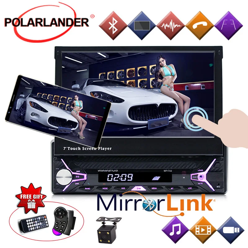 MP3/USB/sd-карта Авторадио 1 Din автомобильное радио Bluetooth Mp5 беспроводной wifi 7 дюймов