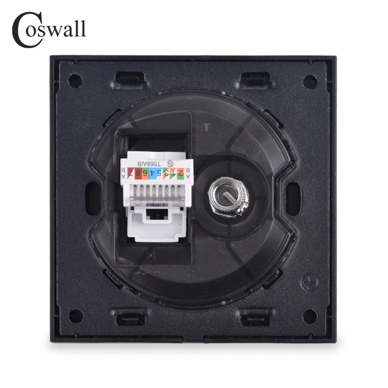 Панель Coswall из хрустального закаленного стекла RJ45 CAT5E интернет разъем с ТВ