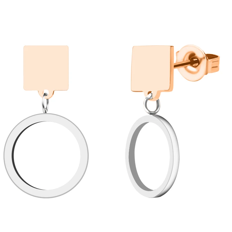 CHUKUI Punk Christmas Stainless Steel Geometric Gold Stud Earrings Earing Fashion Jewelry Gifts For Women Girls Wholesale | Украшения и