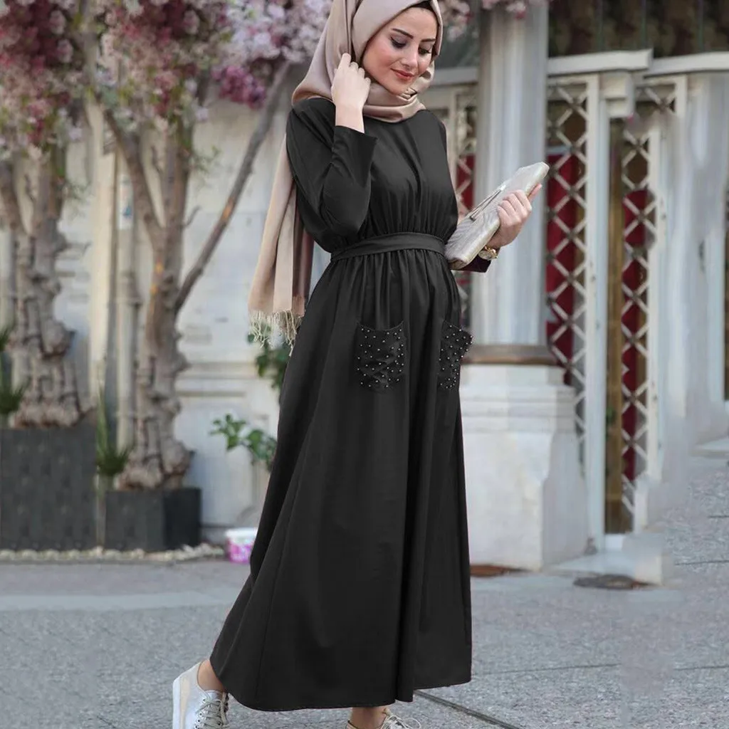 Женское мусульманское Макси платье Abayas в Дубае Z318|Мусульманская одежда| |