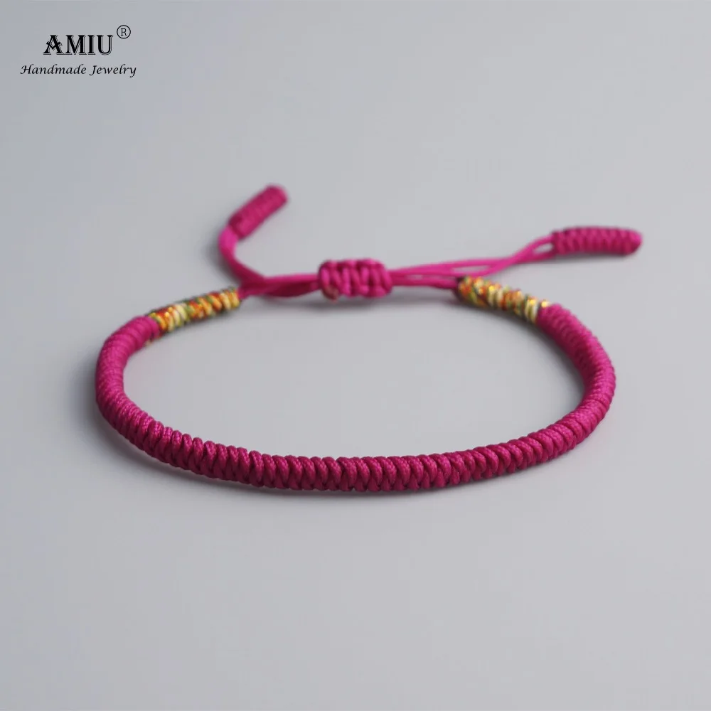 AMIU Tibetan Buddhist Lucky Charm Bracelets &amp Bangles For Women Men Handmade Knots Roseo Rope Christmas Gift Bracelet | Украшения и