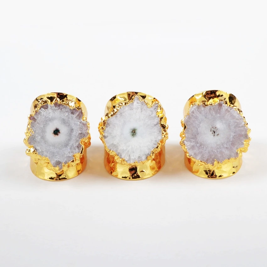 Кольцо BOROSA 5 шт./лот золотистого цвета натуральный белый Солнечный Кварц