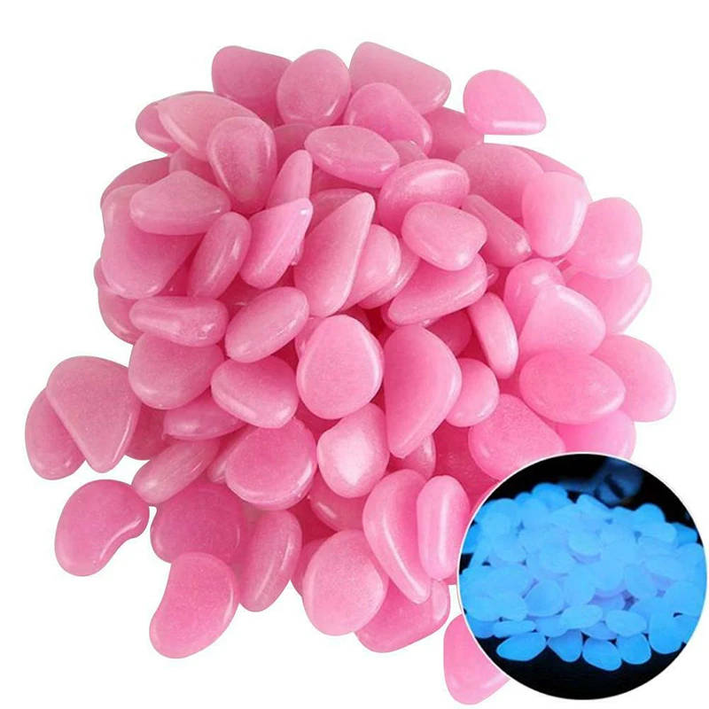 500 шт. светящиеся камни сад светится в темноте Rocks дорога галька рок аквариума