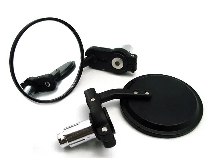 Змеиной Черный Бар Конец Зеркала Раунд 3 &quotвыпуклое Зеркало 7/8&quot для Honda CB 125 350 400