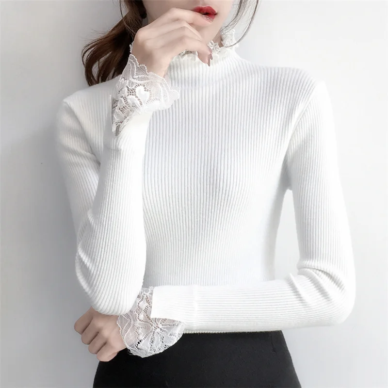 Новинка 2017 г. в Корейском стиле модные женские туфли Свитеры для женщин и Кружево