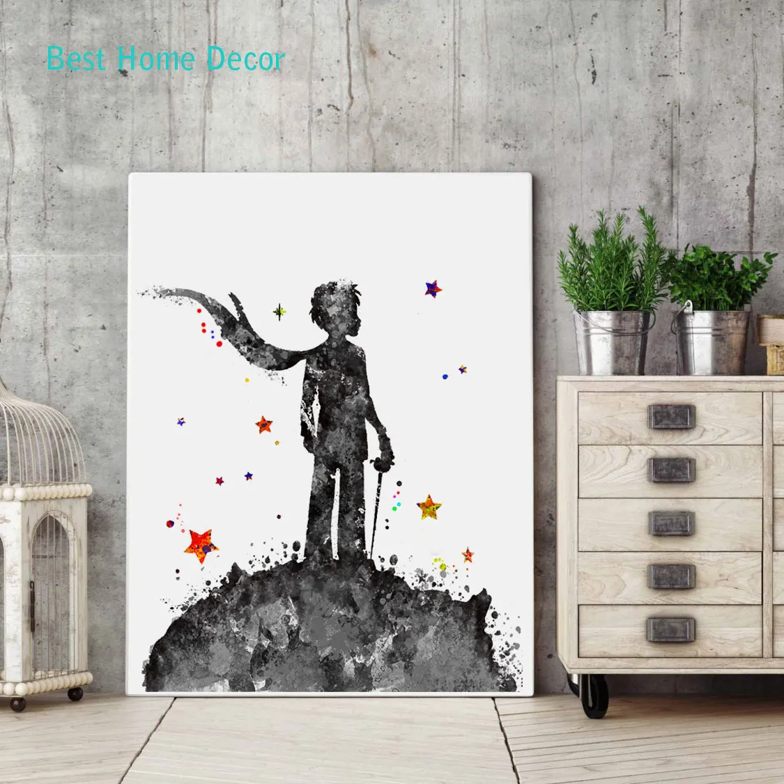 Маленький принц плакат для детской изящной художественной бумаги Акварельная