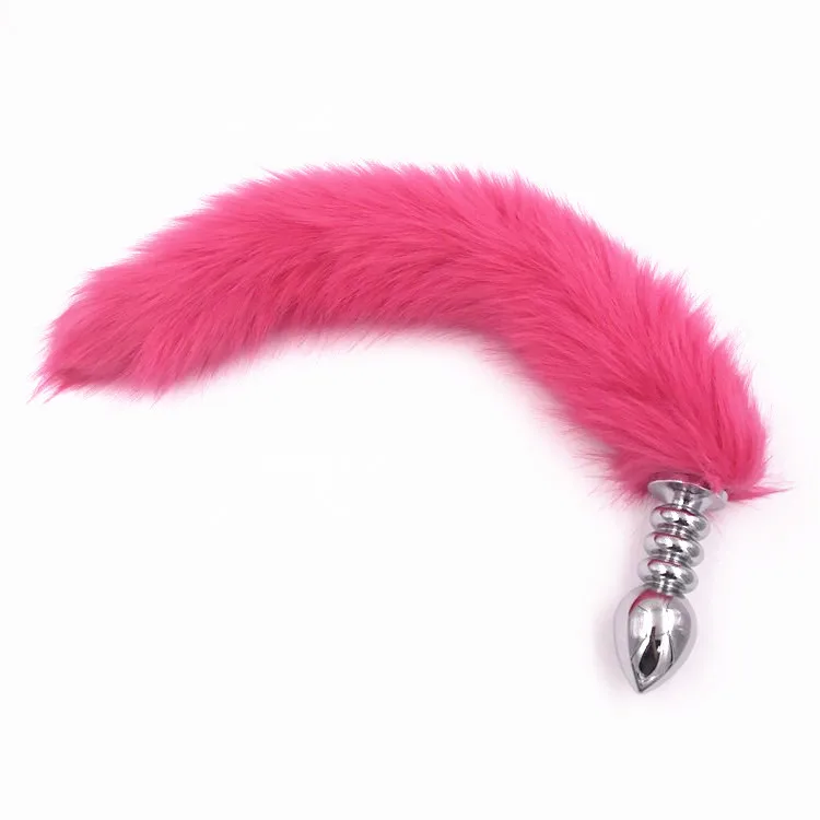Rose red Fox Dog Tail Anal Plug Sexy Toys Metal Fake Fur Butt Anus For Women Adult Games Product Couples | Красота и здоровье