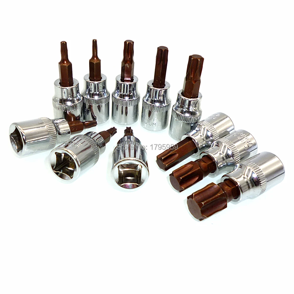 Набор ударных Бит Torx Star 11 шт. 3/8 &quot Квадратный привод T10 T15 T20 T25 T27 T30 T40 T45 T50 T55 T60