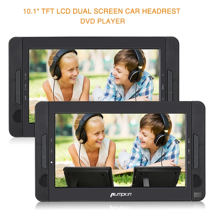 Pumpkin 10 1 ''портативный автомобильный подголовник двойной dvd плеер HD TFT LCD экран