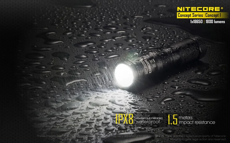 NITECORE Magnetic Tailcap C1 Lighting Lantern Concept1 1800Lumen CREE XHP35 HD E2 LED High Power Flashlight Without Battery