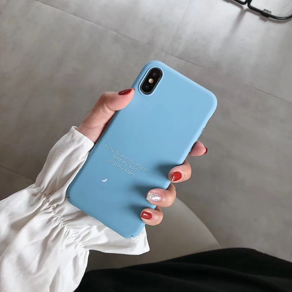 Мультяшный простой чехол с надписью для iPhone X XR XS Max 8 7 6 6s пластиковый телефона