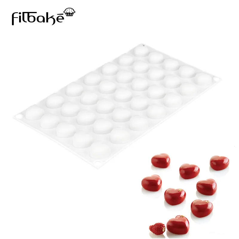 FILBAKE Большие размеры 35-клеток в форме сердца силиконовая форма для выпечки цветка