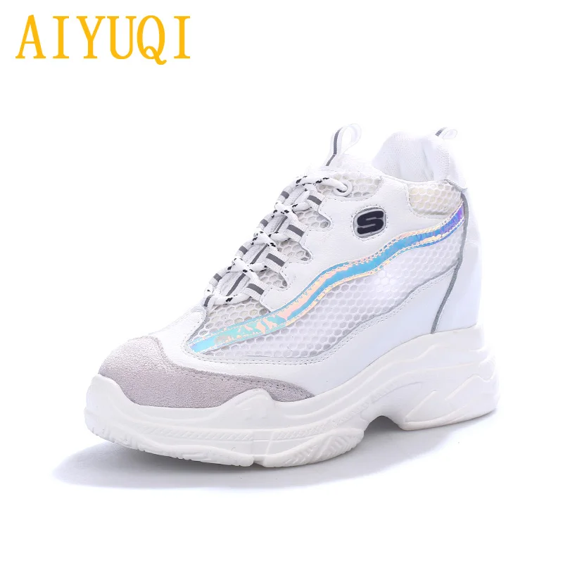 white AIYUQI; женские кроссовки на платформе из натуральной кожи; Новинка года; сезон весна; женская обувь; кроссовки на платформе; обувь из вулканизированной кожи; женская повседневная обувь - Цвет: white