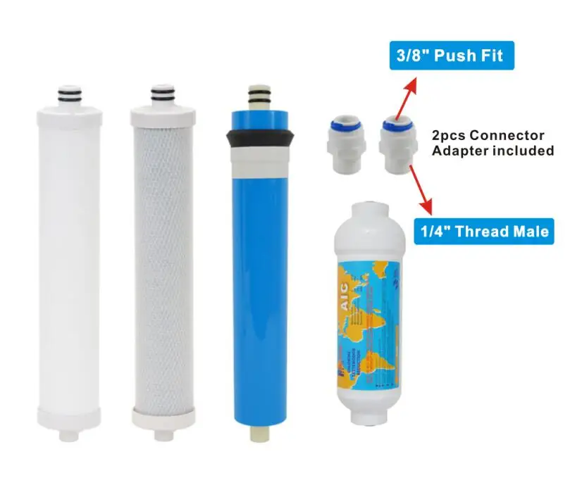 Culligan AC-30 обратного осмоса Системы Совместимость Замена картриджа и мембраны 4 шт. с 3/" адаптер для полировки фильтры