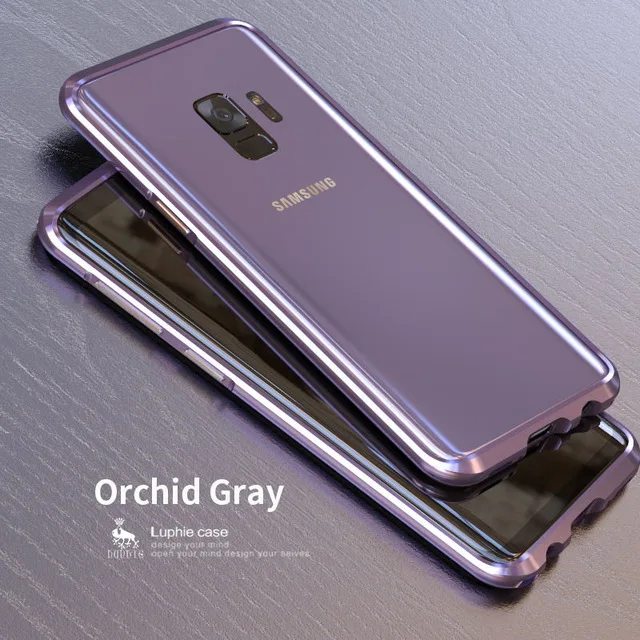 Для samsung S8 S9 Plus бампер чехол LUPHIE противоударный корпус чехол для телефона бампер чехол для samsung Galaxy S9 S8plus металлический чехол - Цвет: Gray