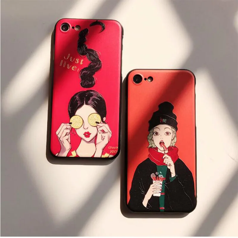 Лидер продаж Красивые 3D рельеф Девушка Мягкие TPU В виде ракушки Coque чехол для OPPO